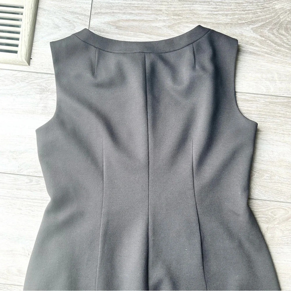 TAHARI Black Jacquard Textured Zip Up Front Sleeveless Sheath Dress - Picture 14 of 16